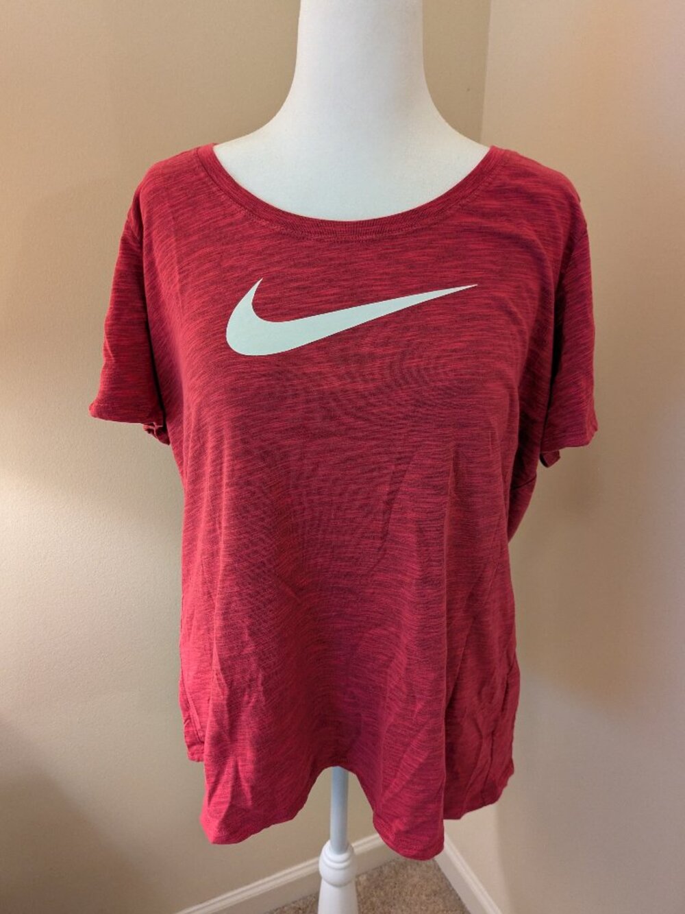 Nike Dri-FIT Tee XXL Pink Athletic Cut Short Sleeve Workout Top Swoosh